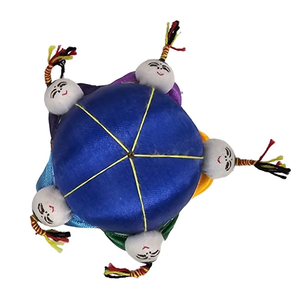 Chinese Pin Cushion 5 Person Blue Hold Hands